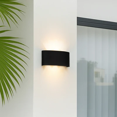 Gambar APA Lampu Dinding Plain Triple 6 Watt Warm White - Hitam