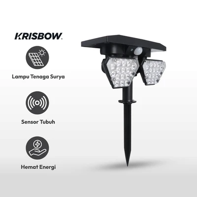 Gambar Krisbow Zura Lampu Sorot Taman Double Solar 700 Lumens 6500K