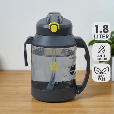 Gambar Kris Rocky Botol Minum Tritan 1.8 Liter - Abu-Abu