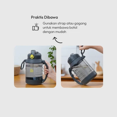 Gambar Kris Rocky Botol Minum Tritan 1.8 Liter - Abu-Abu