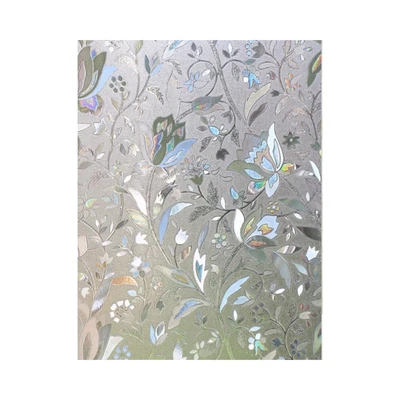Gambar Forhom Stiker Kaca Reuse Flowers 90x200 cm