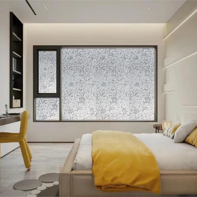 Gambar Forhom Stiker Kaca Reuse Flowers 90x200 cm