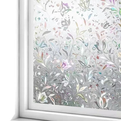 Gambar Forhom Stiker Kaca Reuse Flowers 90x200 cm