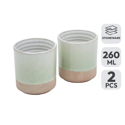 Gambar Appetite Brava Cangkir Stoneware 260 ml Set 2 pcs - Hijau Glaze