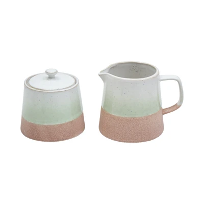 Gambar Appetite Brava Teko Dan Wadah Gula Stoneware Set 2 pcs - Hijau Glaze
