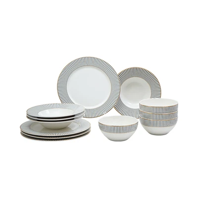 Gambar Appetite Classy Prominence Perlengkapan Makan Set 12 pcs - Putih