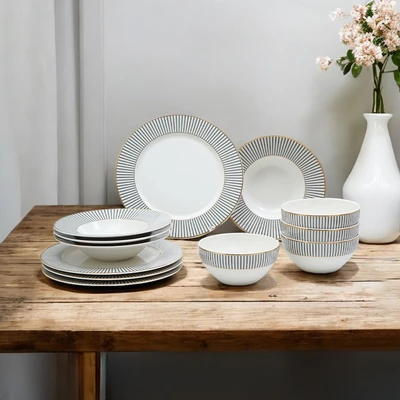 Gambar Appetite Classy Prominence Perlengkapan Makan Set 12 pcs - Putih