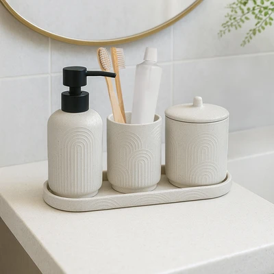 Gambar Informa Set 4 Pcs Morgan Perlengkapan Kamar Mandi - Putih