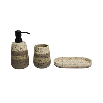 Gambar Informa Set 3 Pcs Mason Perlengkapan Kamar Mandi - Krem Beige