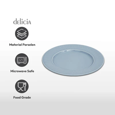 Gambar Delicia Neosilk Piring Saji Dessert Porcelain 21 cm - Biru