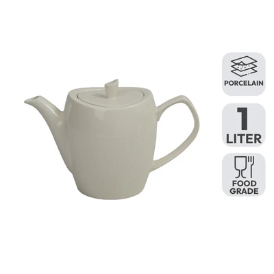 Gambar Delicia Neosilk Teko Teh Porcelain Dengan Tutup 1 Liter - Putih