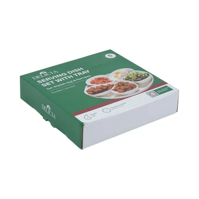 Gambar Delicia Solza Wadah Saji Dengan Nampan Set 5 pcs - Putih