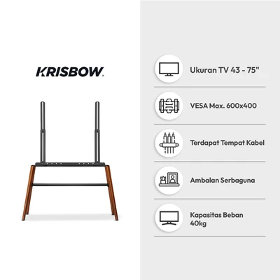 Gambar Krisbow Verta Rak TV 43-75 Inch - Hitam/Cokelat