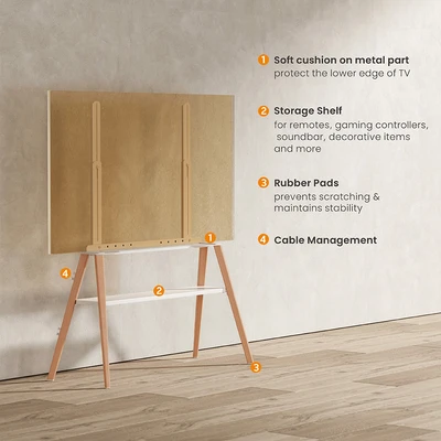 Gambar Krisbow Verta Rak TV 43-75 Inch - Hitam/Cokelat