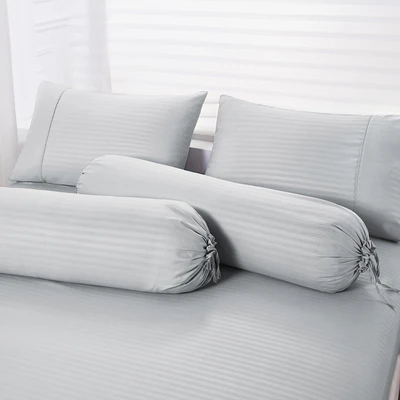 Gambar Informa 160x200 cm Set 5 Pcs Seprai Queen Microfiber - Abu-Abu Muda
