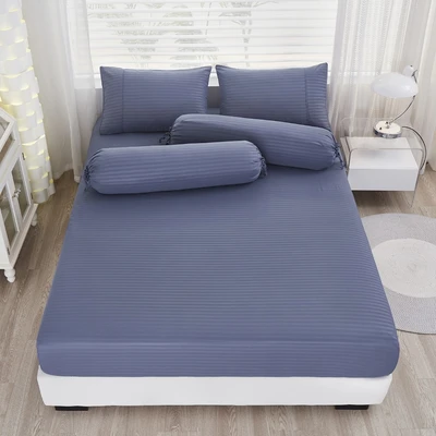 Gambar Informa 160x200 cm Set 5 Pcs Seprai Queen Microfiber Emboss - Biru