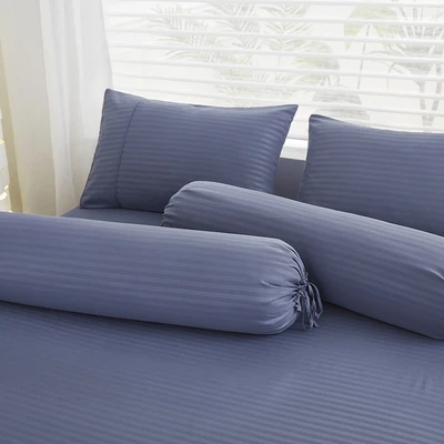 Gambar Informa 120x200 cm Set 3 Pcs Seprai Single Microfiber Emboss - Biru