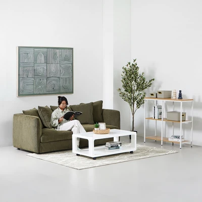 Gambar Nordia Clayton Sofa Fabric 3 Seater - Hijau Olive