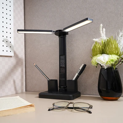 Gambar Eglare Lampu Meja LED 3 Warna Dimmable Rechargeable - Hitam
