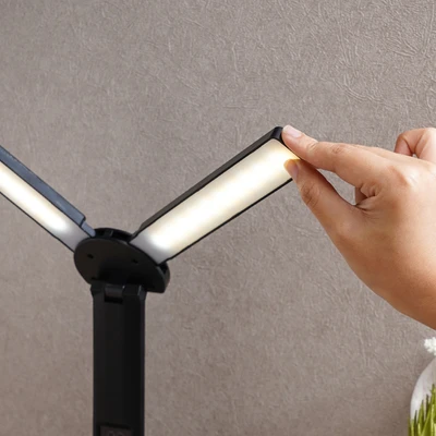 Gambar Eglare Lampu Meja LED 3 Warna Dimmable Rechargeable - Hitam