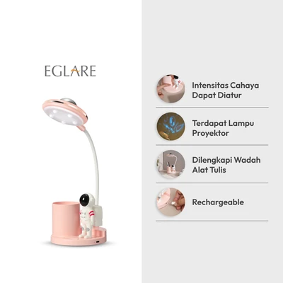 Gambar Eglare Astropro Lampu Meja LED Dimmable Rechargeable - Pink
