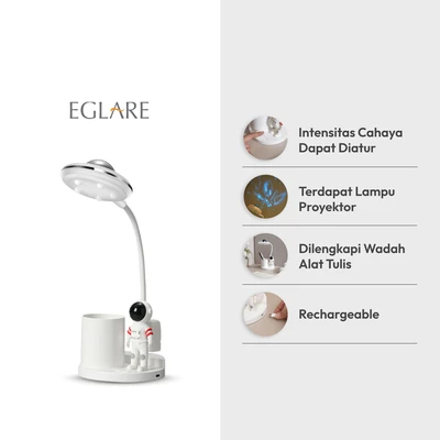 Gambar Eglare Astropro Lampu Meja LED Dimmable Rechargeable - Putih