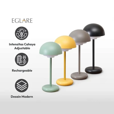 Gambar Eglare Lampu Meja Rechargeable Mushroom - Hijau