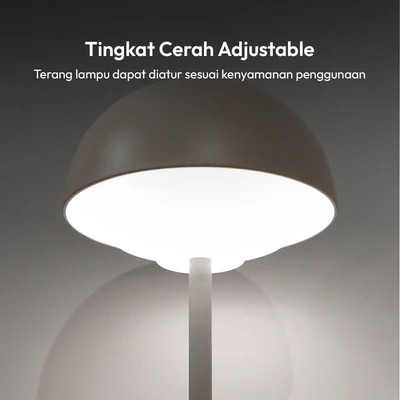 Gambar Eglare Mushroom Lampu Meja LED Rechargeable - Cokelat Milk Tea