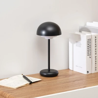 Gambar Eglare Lampu Meja Rechargeable Mushroom - Hitam