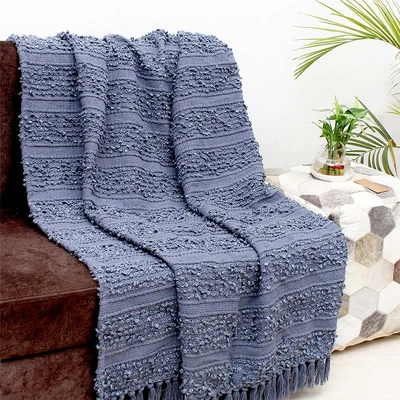 Gambar Informa 125x150 cm Selimut Throw  Grein - Biru Navy