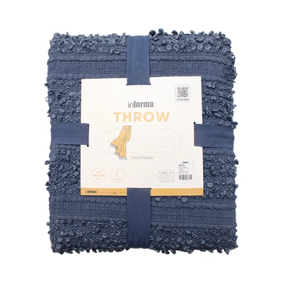 Gambar Informa 125x150 cm Selimut Throw  Grein - Biru Navy