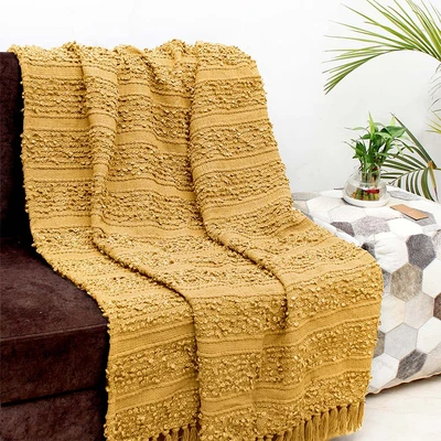 Gambar Informa 125x150 cm Selimut Throw  Grein - Kuning Mustard
