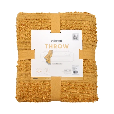 Gambar Informa 125x150 cm Selimut Throw  Grein - Kuning Mustard