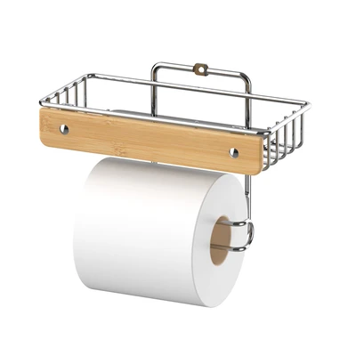 Gambar Stora Rak Dinding Kamar Mandi Dengan Holder Tisu Chrome
