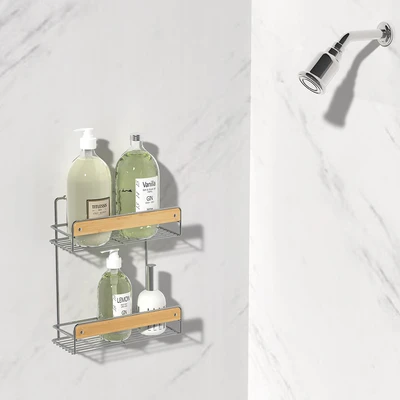Gambar Stora Rak Dinding Kamar Mandi 2 Tingkat Chrome