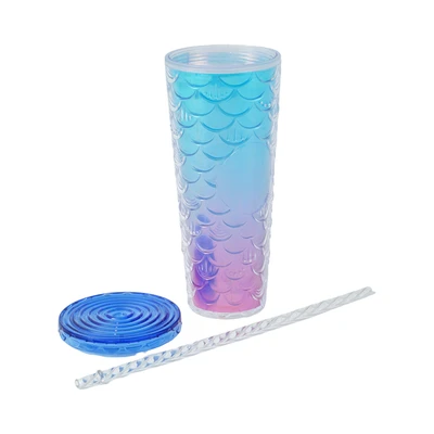 Gambar Ataru Botol Minum Tumbler Plastik Double Wall Dengan Sedotan 720 ml - Mix