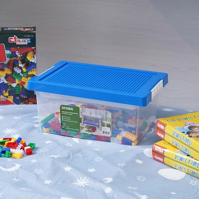 Gambar Stora Kids Brick Kotak Penyimpanan 36.2x24.6x16.5 cm - Biru