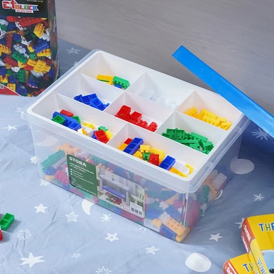 Gambar Stora Kids Brick Kotak Penyimpanan 36.2x24.6x16.5 cm - Biru