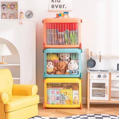 Gambar Stora Kotak Penyimpanan Lipat Roda & Tutup 49x35x38.5 cm - Kuning