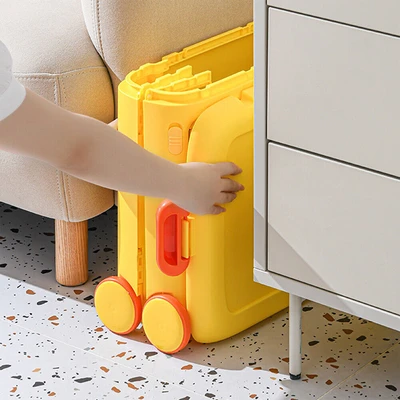 Gambar Stora Kotak Penyimpanan Lipat Roda & Tutup 49x35x38.5 cm - Kuning