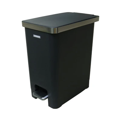 Gambar Krisbow Tempat Sampah Pedal Plastik Slim 10 Liter - Hitam
