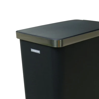 Gambar Krisbow Tempat Sampah Pedal Plastik Slim 10 Liter - Hitam