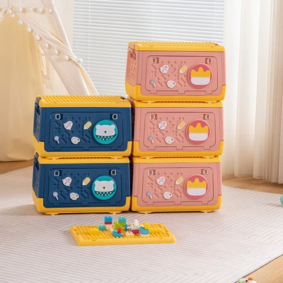 Gambar Stora Kotak Penyimpanan Lipat Building Block 42x24.5x26 cm - Pink