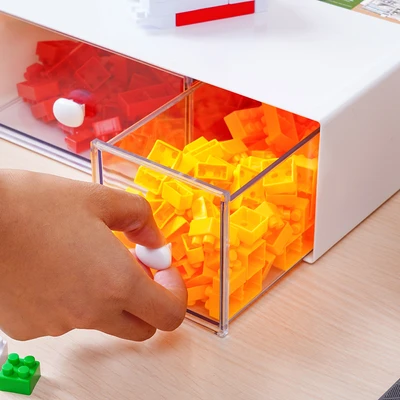 Gambar Stora Laci Penyimpanan 2 Kompartemen Stackable - Putih