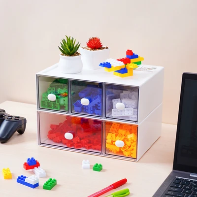 Gambar Stora Laci Penyimpanan 3 Kompartemen Stackable - Putih