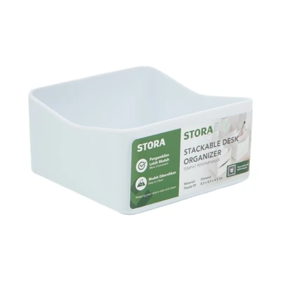 Gambar Stora Curved Organizer Meja Square - Putih