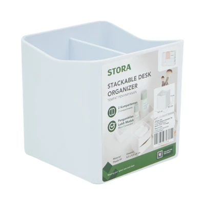 Gambar Stora Curved Organizer Meja 2 Kompartemen - Putih