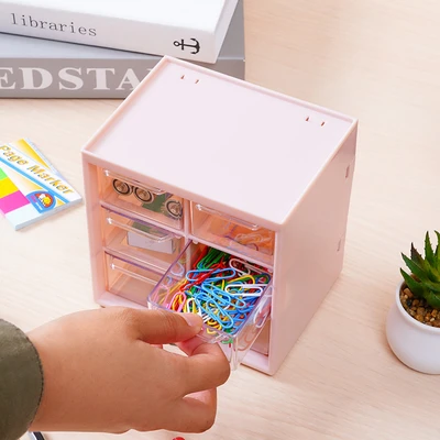 Gambar Stora Laci Penyimpanan Mini 6 Kompartemen - Pink