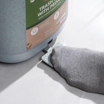 Gambar Stora Eco Tempat Sampah Pedal Plastik Wheat Straw 5 Liter - Abu-Abu