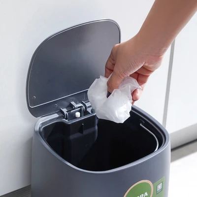 Gambar Stora Eco Tempat Sampah Pedal Plastik Wheat Straw 5 Liter - Hitam